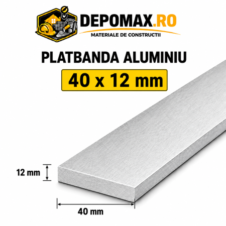 Platbanda aluminiu 40 x 12 mm, 6 metri (EN-AW 6060)